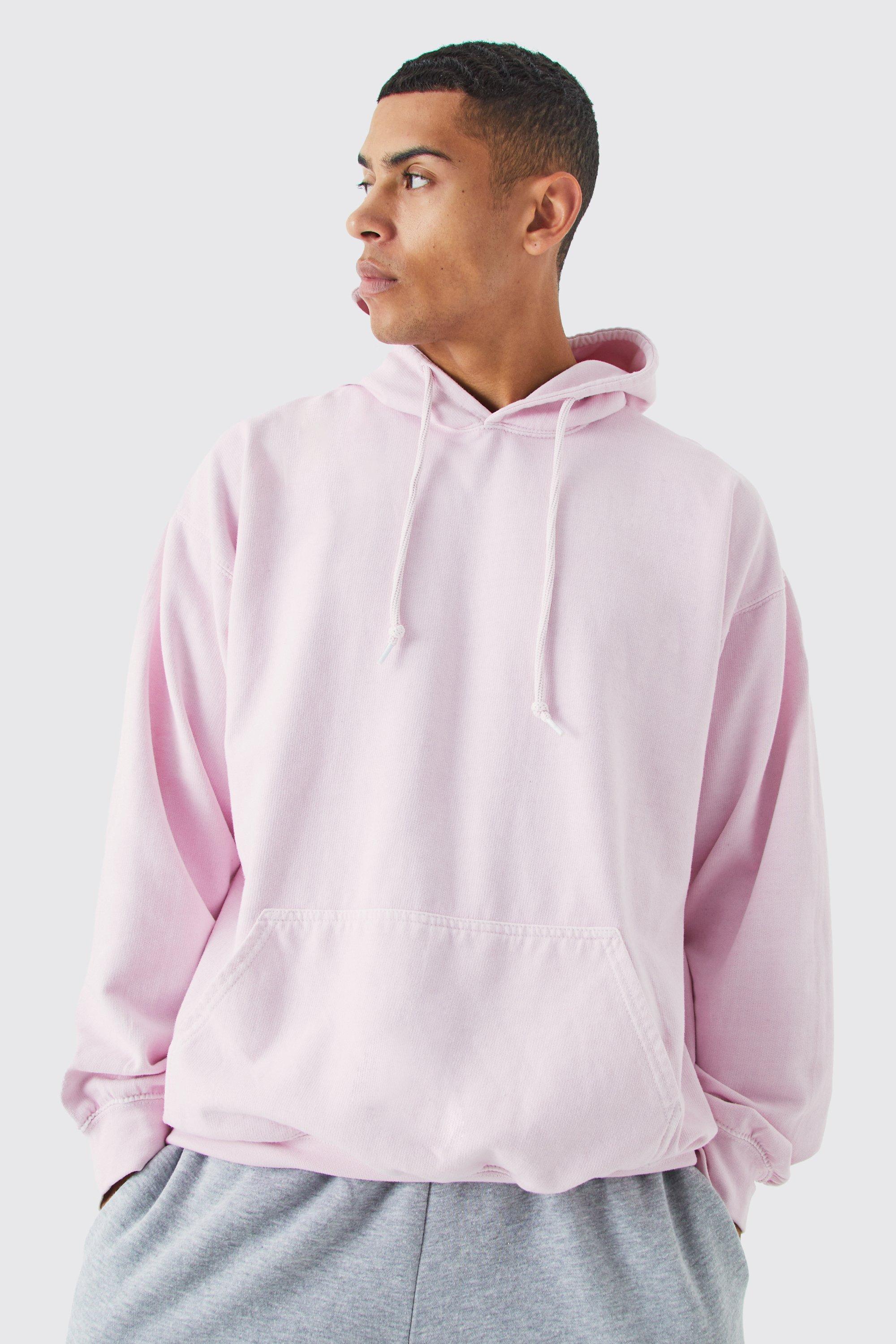 Oversized pink deals hoodie mens